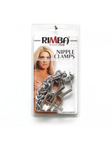 Rimba Bondage Play - Verstelbare Tepelklemmen met Ketting - Zilver
