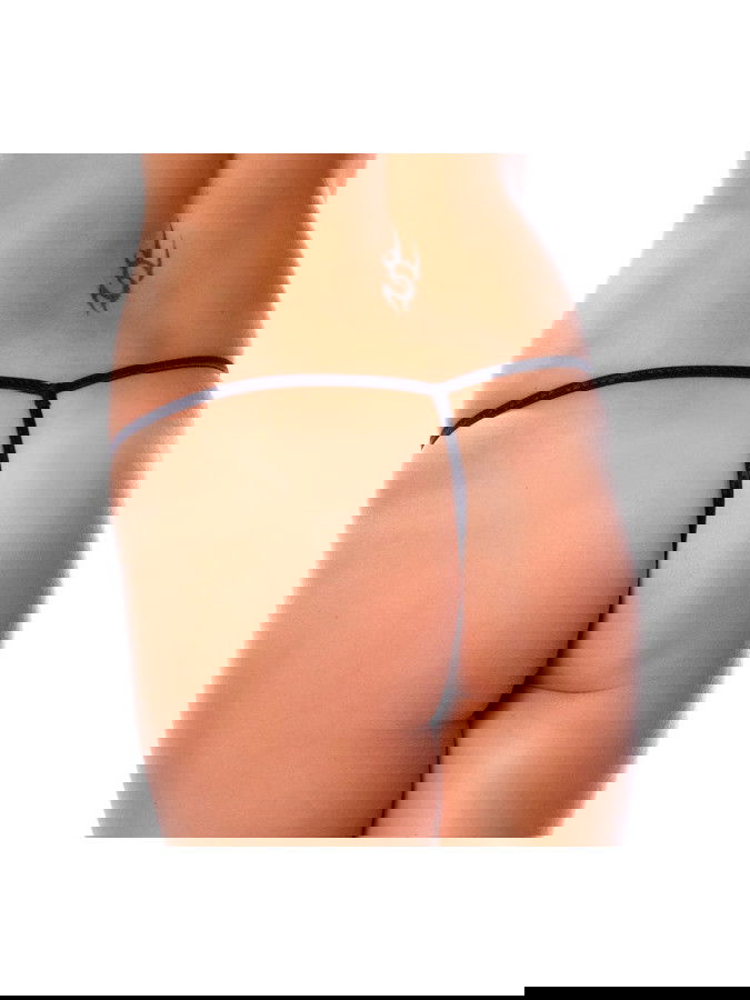 Amorable by Rimba - G-string met parels - One Size - Zwart