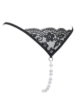 Amorable by Rimba - G-string met parels - One Size - Zwart