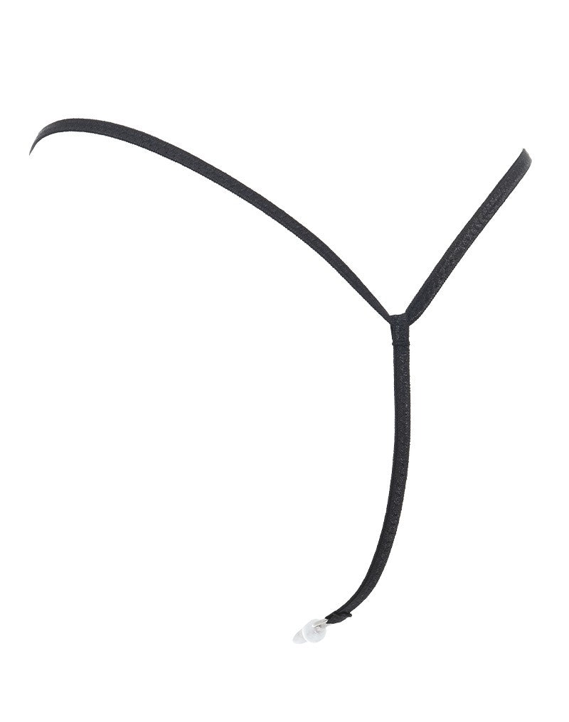 Amorable by Rimba - G-string met parels - One Size - Zwart