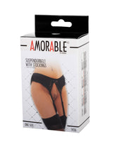 Amorable by Rimba - Jarretelgordel met Kousen - One Size - Zwart