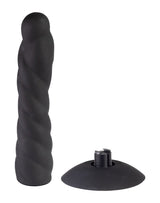 Rimba Latex Play - Verwisselbare Dildo voor Strap-on met Zuignap - Zwart