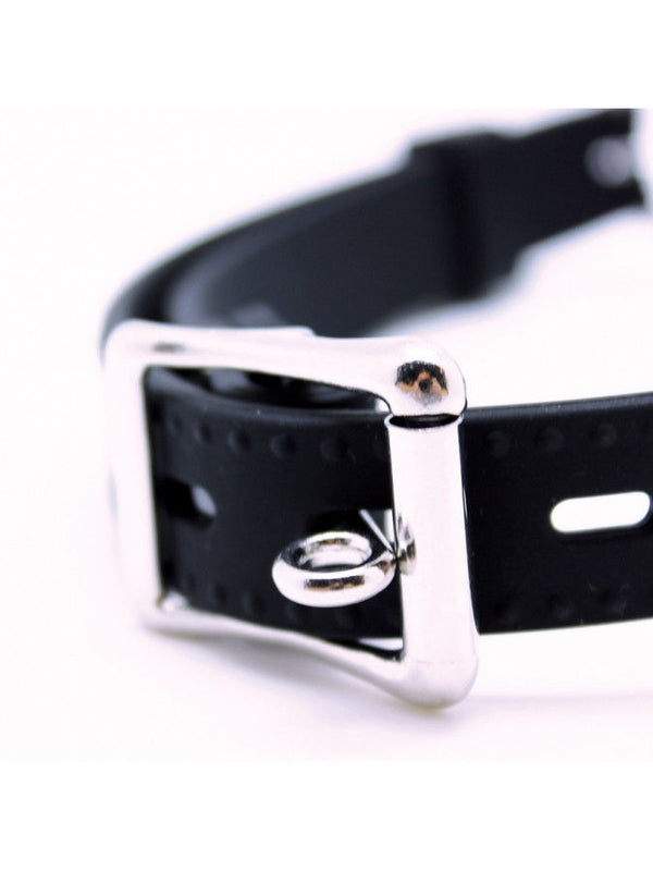 Rimba Latex Play - Mondknevel met Penis (Ø 40 mm) - Zwart & Zilver