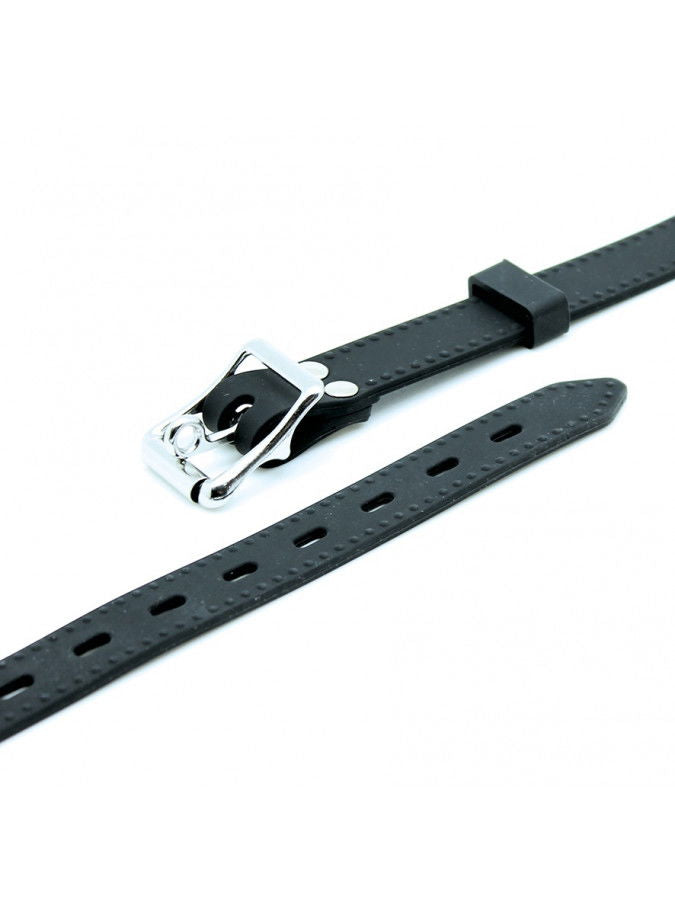 Rimba Latex Play - Mondknevel met Penis (Ø 40 mm) - Zwart & Zilver