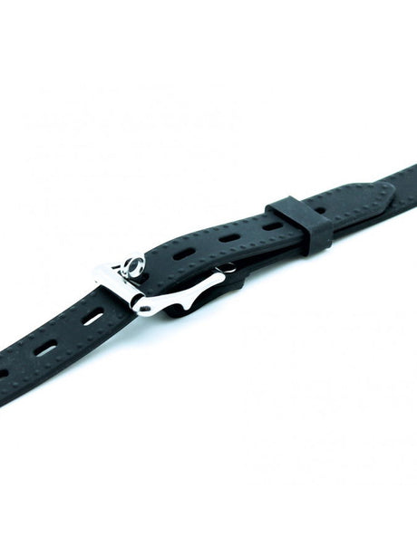 Rimba Latex Play - Mondknevel met Penis (Ø 40 mm) - Zwart & Zilver