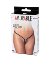Amorable by Rimba - Mini G-string met Ritssluiting - One Size - Zwart