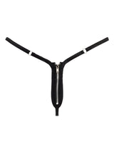 Amorable by Rimba - Mini G-string met Ritssluiting - One Size - Zwart