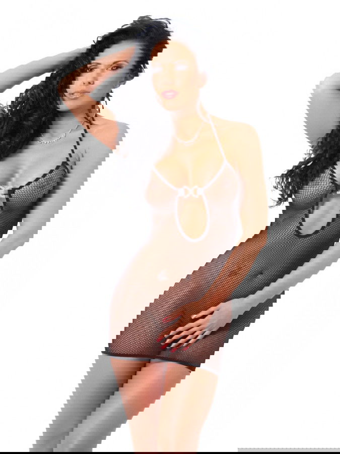 Rimba - Mini visnet jurkje met strass