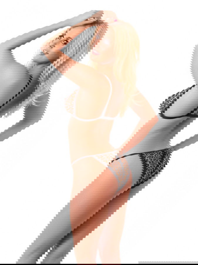 Amorable by Rimba - Open BH met String - One Size - Luipaardprint