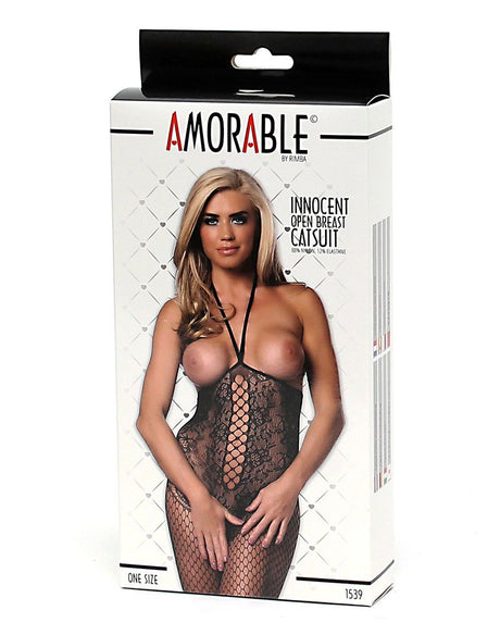 Amorable by Rimba - Catsuit zonder Borstbedekking - One Size - Zwart