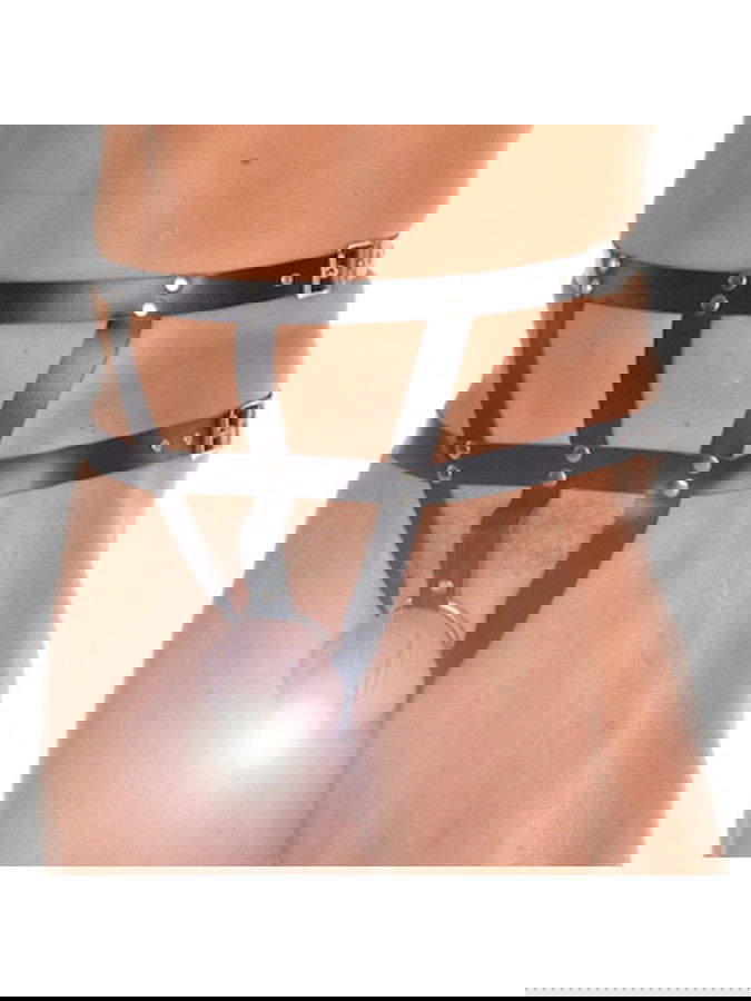 Rimba - Slip van riemen, met cock ring van 50 mm. binnen