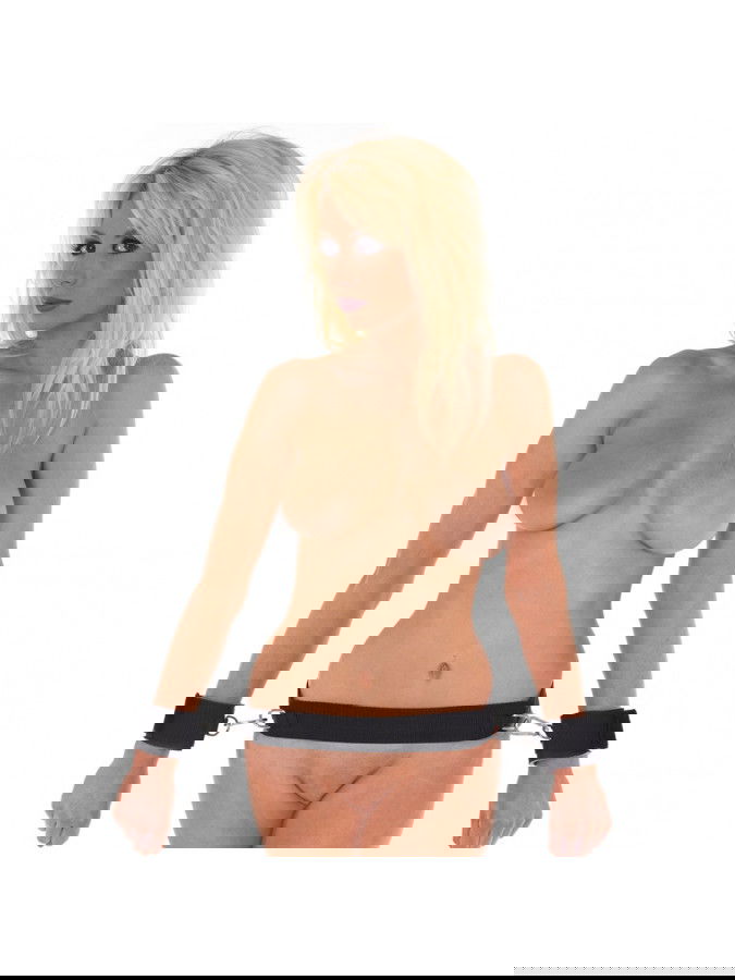 Rimba - Soft Bondage klitteband ceintuur met handboeien en karabijn haken