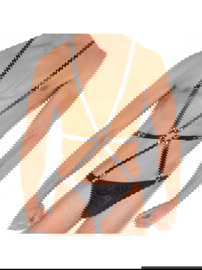 Rimba - String met bodyharnas vervaardigd uit riemen