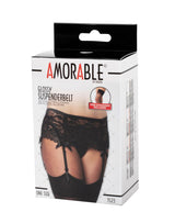 Amorable by Rimba - Jarretelgordel met G-string en Kousen - One Size