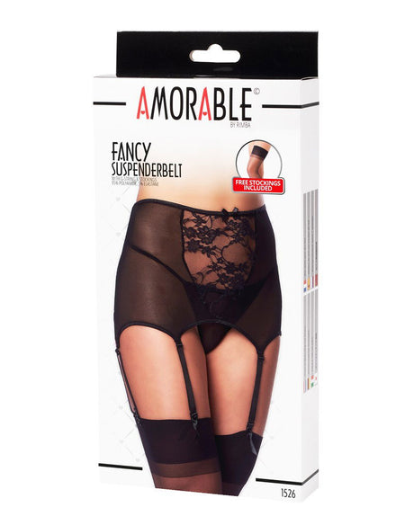 Amorable by Rimba - Jarretel met G-string en Kousen