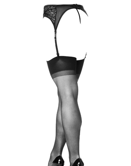 Amorable by Rimba - Jarretel met Slip en Kousen - One Size - Zwart