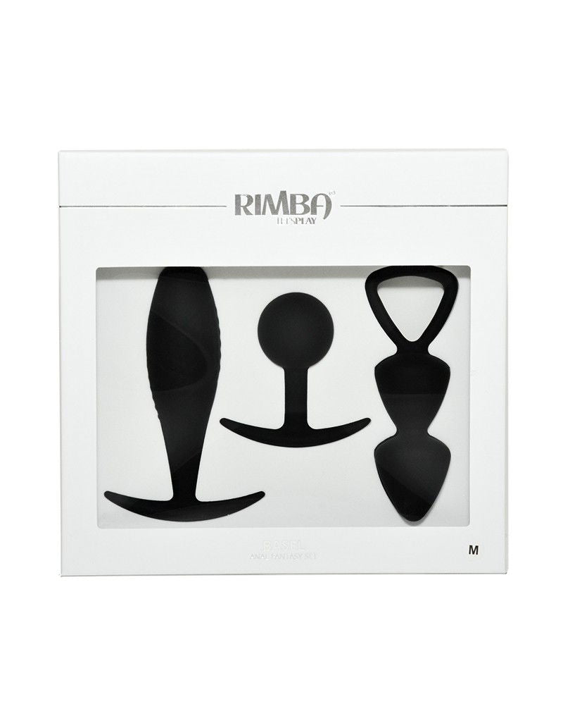 Rimba Toys - Basel - Set of Butt Plugs Maat M - Zwart
