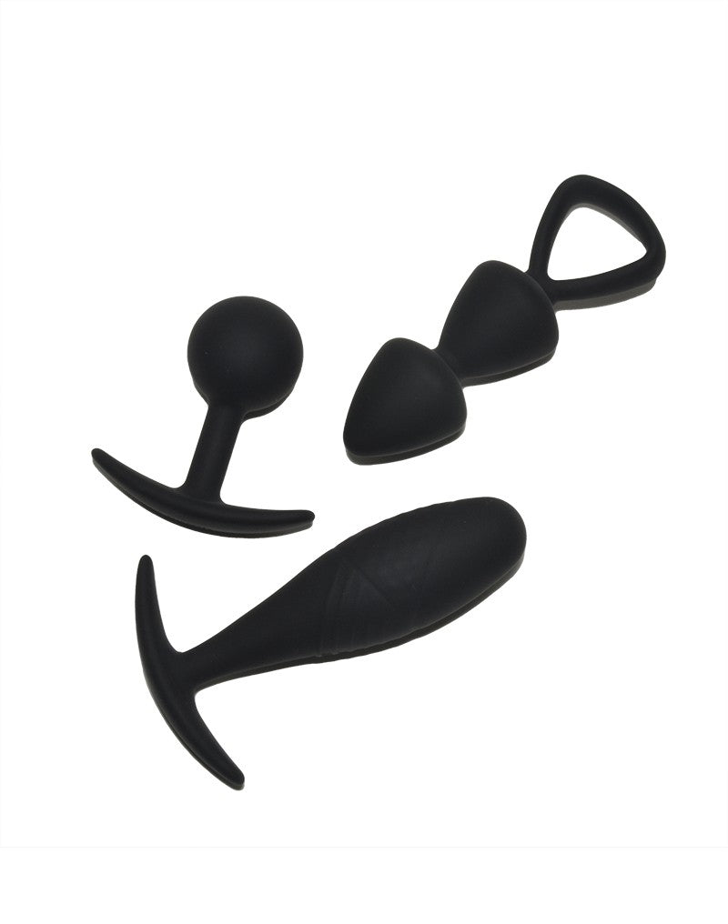 Rimba Toys - Basel - Set of Butt Plugs Maat M - Zwart