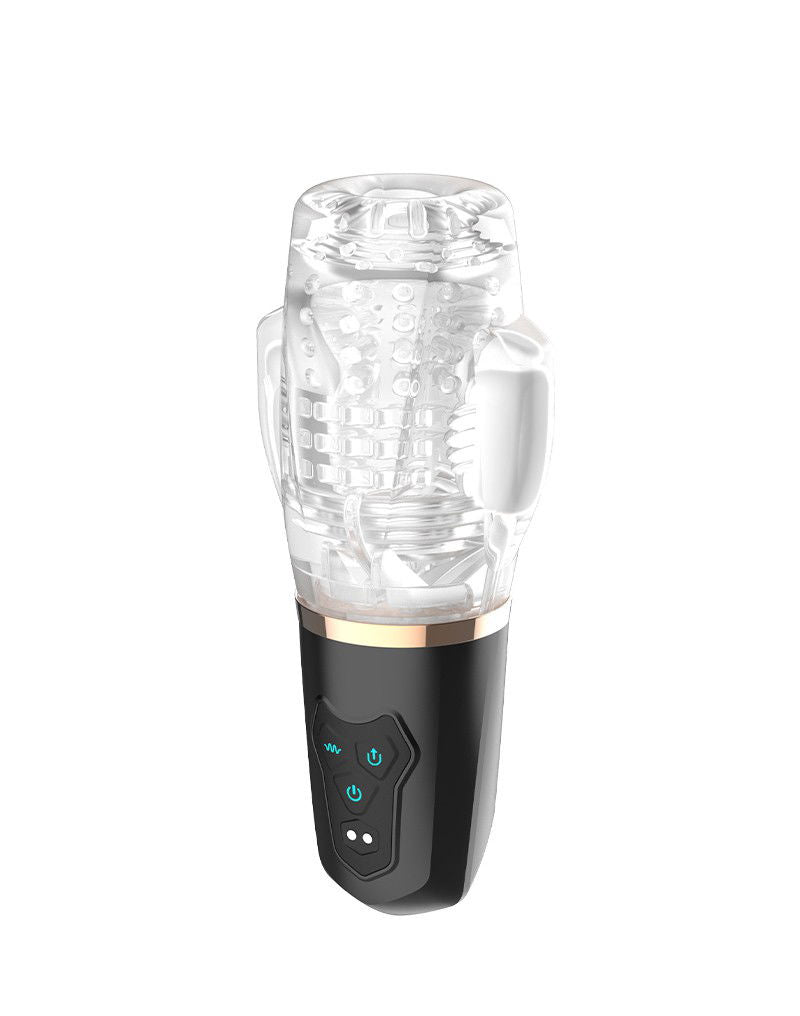 Rimba Toys - Orgastobator 03 - Mannelijke Masturbator - Zwart & Transparant