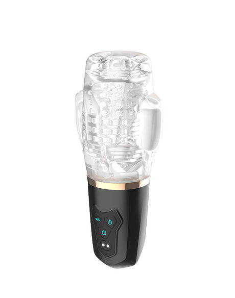 Rimba Toys - Orgastobator 03 - Mannelijke Masturbator - Zwart & Transparant