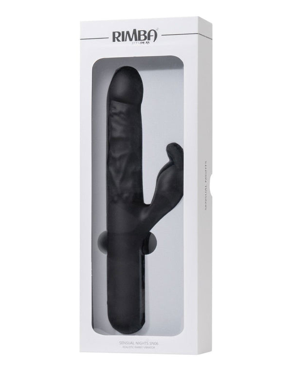 Rimba Toys - Sensual Nights SN06 - Realistische Rabbit Vibrator - Zwart