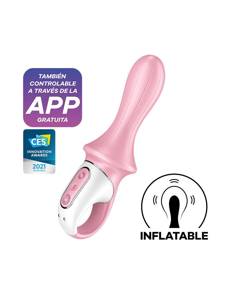 Satisfyer - Air Pump Booty 5+ - Opblaasbare Anale Vibrator (met App Control) - Roze