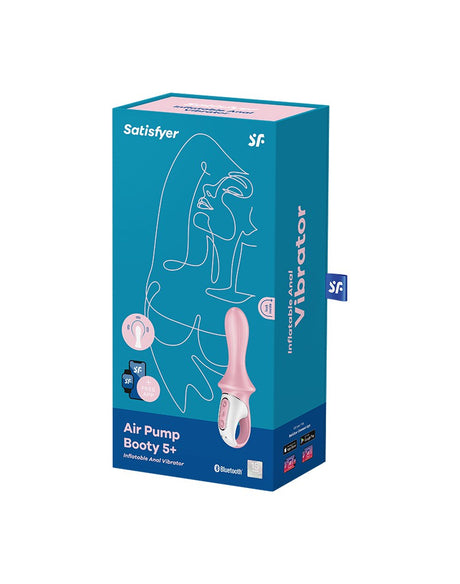 Satisfyer - Air Pump Booty 5+ - Opblaasbare Anale Vibrator (met App Control) - Roze
