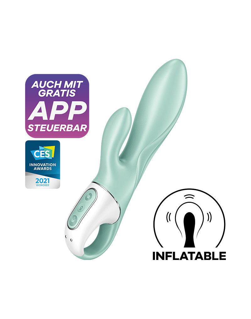 Satisfyer - Air Pump Bunny 5+ - Opblaasbare Rabbit Vibrator (met App Control) - Mint