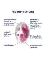 Satisfyer - Cloud Dancer - Luchtdruk Vibrator - Rood