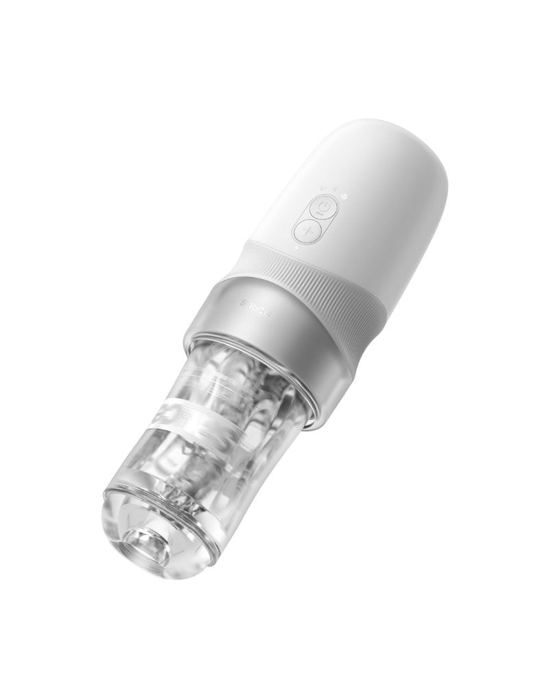 Sauce - Extra Sauce - Elektronische Masturbator met Witte Sauce Sleeve - Wit