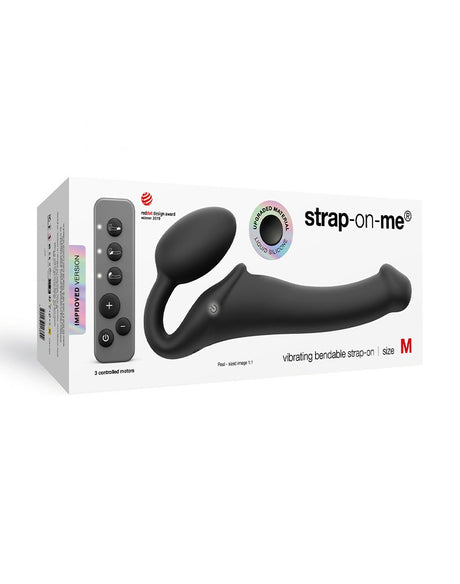 Strap-On-Me - Buigbare Strap-On Vibrator met Afstandsbediening Maat M
