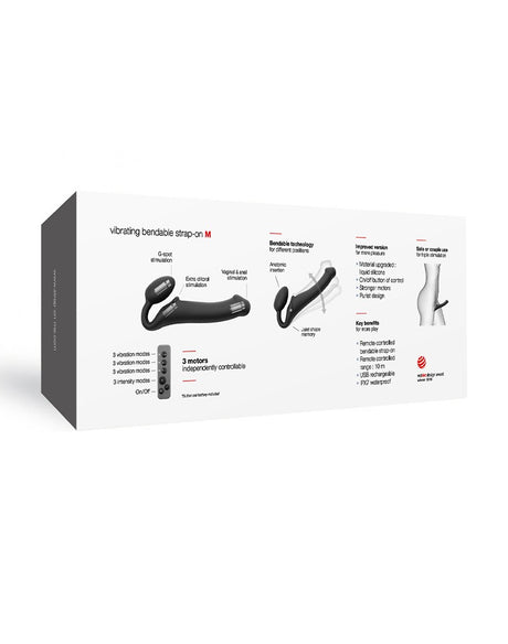 Strap-On-Me - Buigbare Strap-On Vibrator met Afstandsbediening Maat M