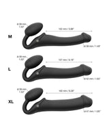 Strap-On-Me - Buigbare Strap-On Vibrator met Afstandsbediening Maat M