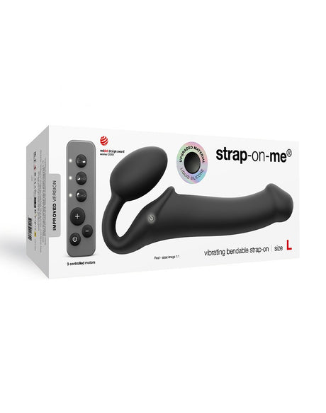 Strap-On-Me - Buigbare Strap-On Vibrator met Afstandsbediening Maat L