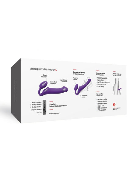 Strap-On-Me - Buigbare Strap-On Vibrator met Afstandsbediening Maat L