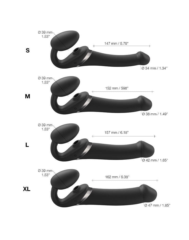 Strap-On-Me - Multi Orgasm - Strap-On Vibrator met Lik Stimulator Maat