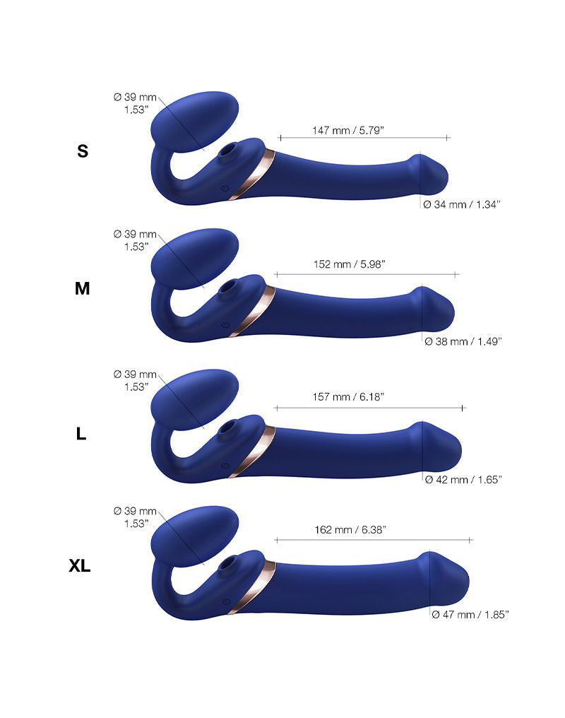 Strap-On-Me - Multi Orgasm - Strap-On Vibrator met Lik Stimulator Maat