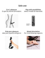 Strap-On-Me - Multi Orgasm - Strap-On Vibrator met Lik Stimulator Maat