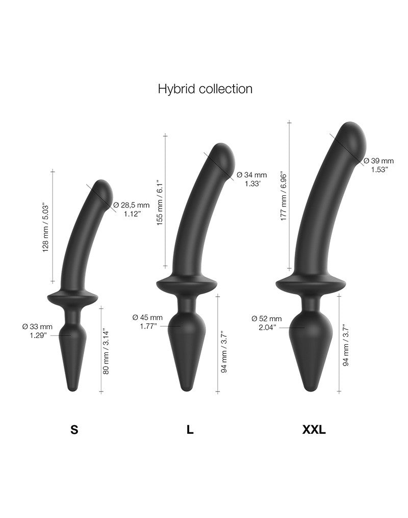Strap-On-Me - Semi-Realistische Switch Plug-In - 2-in-1 Dildo & Butt Plug Maat S
