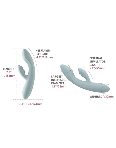 SVAKOM - Chika - verwarmende Rabbit Vibrator App controlled  - Grijs