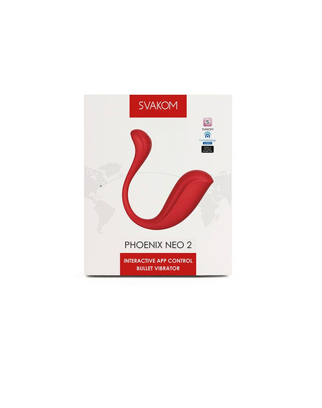 SVAKOM - Phoenix Neo 2 - Interactieve Bullet Vibrator met App Control - Rood