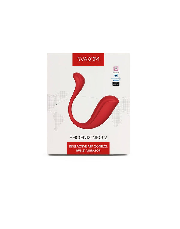 SVAKOM - Phoenix Neo 2 - Interactieve Bullet Vibrator met App Control - Rood