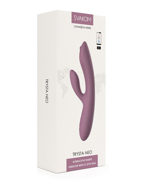 SVAKOM - Trysta Neo - Interactive Rabbit Vibrator with G-Spot Ball - Pink