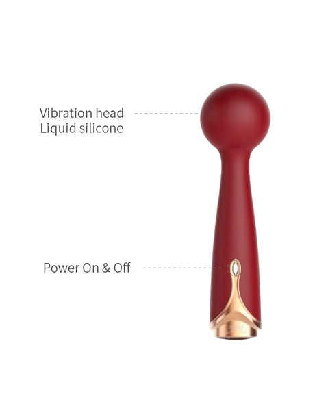 Viotec - Firelick - Mini Wand Vibrator - Goud & Wijnrood
