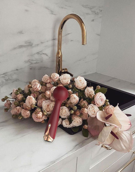 Viotec - Firelick - Mini Wand Vibrator - Goud & Wijnrood