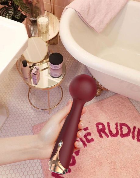 Viotec - Firelick - Mini Wand Vibrator - Goud & Wijnrood