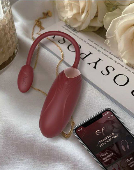 Viotec - Oliver Pro - Draagbare Vibrator met Appbediening - Goud & Wijnrood