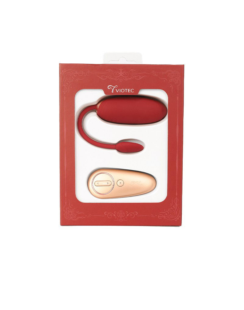 Viotec - Oliver - Draagbare vibrator met afstandsbediening - Goud & Wijnrood